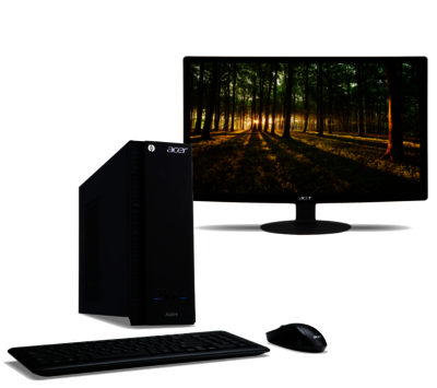 Acer Aspire XC-710 Desktop PC & S240HLBID Full HD 24  LED Monitor Bundle